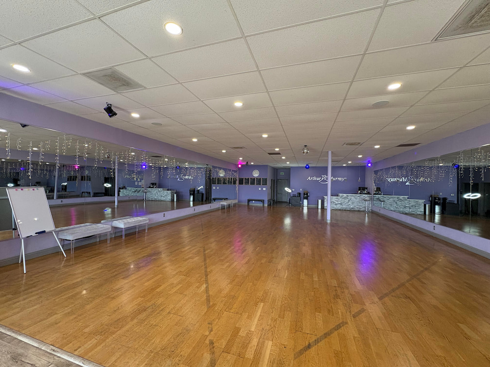 Beautiful ballroom length shot from entrance